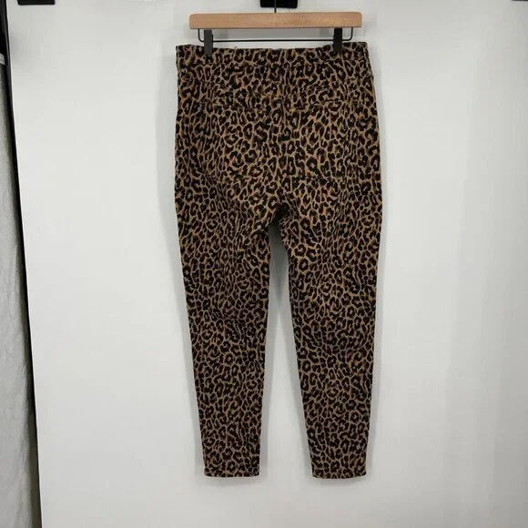 J.CREW 9" High Rise Skinny Jeans Size 32 Waist Exposed Button Fly Leopard Print - Picture 7 of 15
